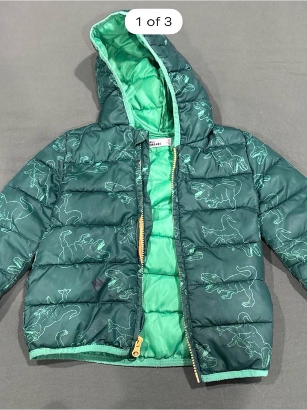 Kids' Green Puffer Jacket with Hood